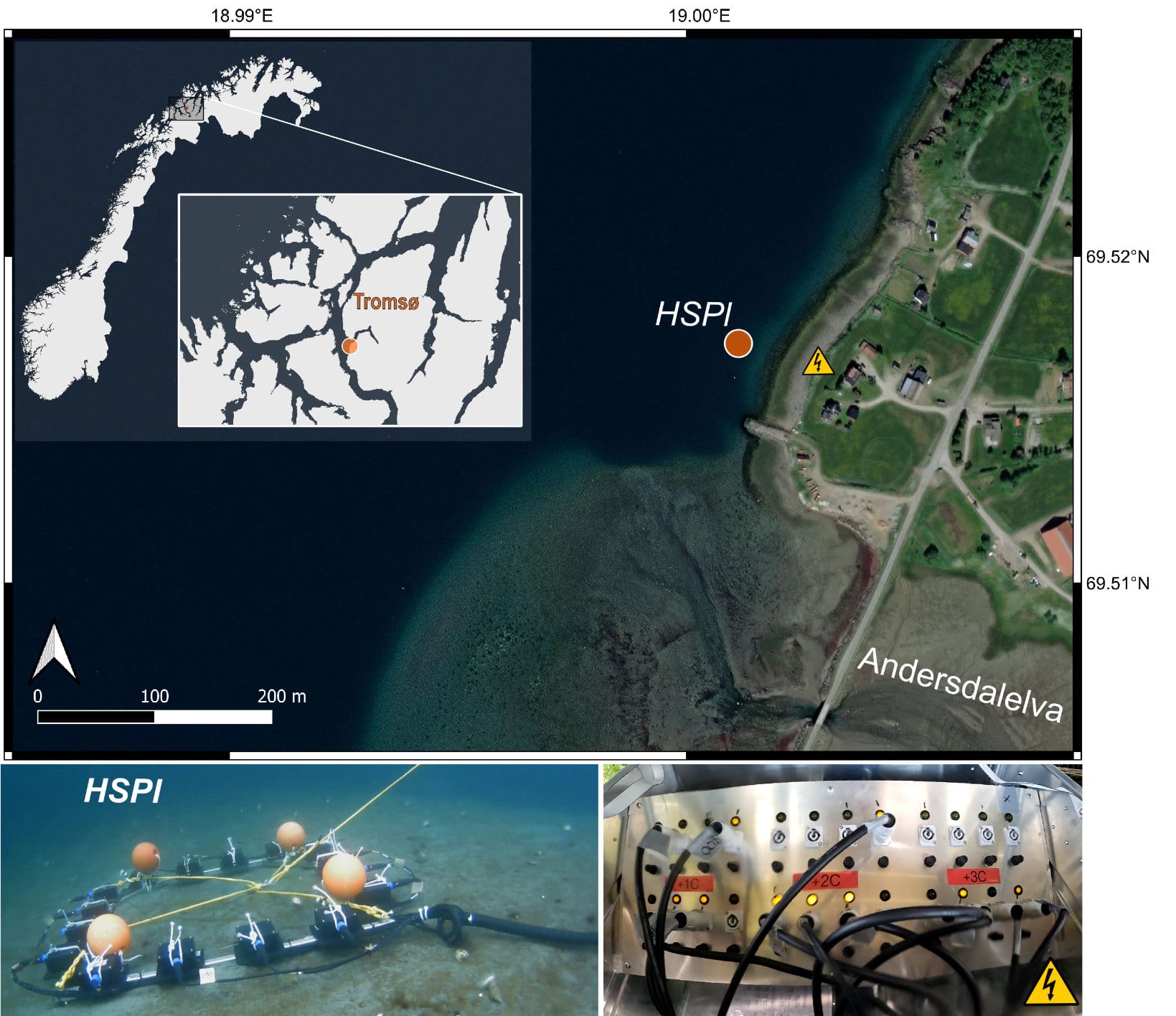 Locations of the Heated Settlement Panel (HSPl) experiment in Andersdal