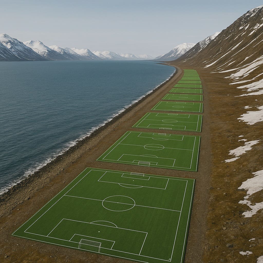 Illustrasjon av landheving